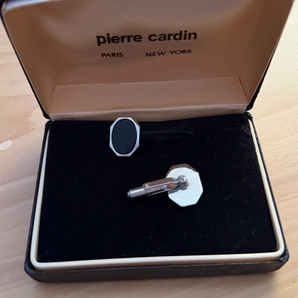 Pierre Cardin Cuff Links  Black Silver